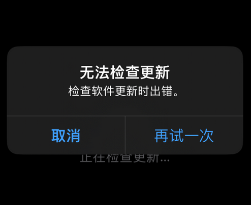 陇西苹果售后维修分享iPhone提示无法检查更新怎么办 